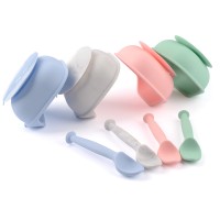 Soft Suction Food Grade Silicone Baby Bowl and Spoon for Kids