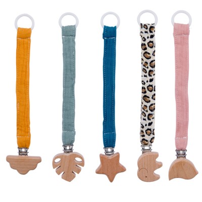 Hot Sale Baby Pacifier Clip Factory Sell Custom Animal Cloth Strip Children Pacifier Clip Holder