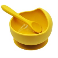 Hot Sale Wholesale Baby Kids Chewable Silicone Spoon Suction Bowl