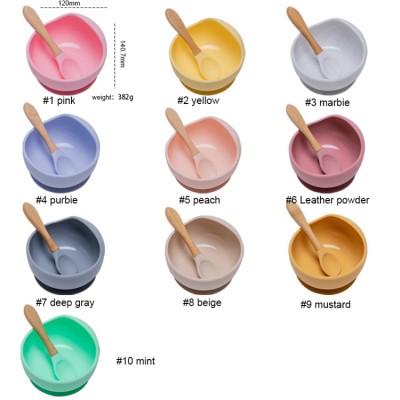 Soft Suction Bpa Free Baby Food Grade Non-Slip Silicone Bowl And Spoon Set