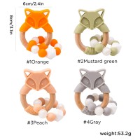 Safe And Environmentally Friendly Baby Teeth Care Bracelet Silicone Fox Ring Bracelet Molar Toy